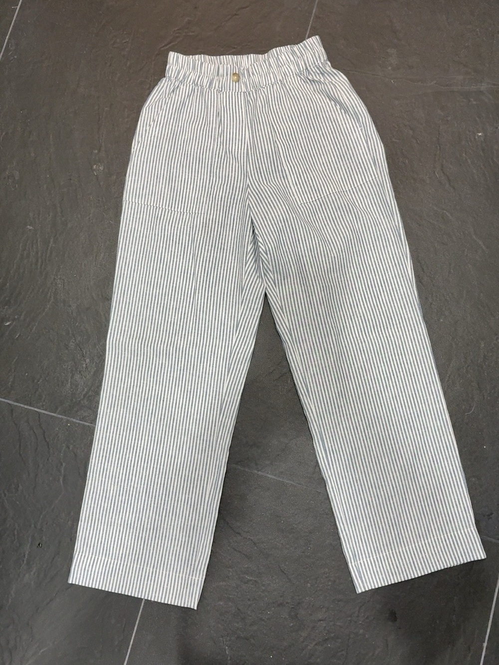 FIG Clothing LUSK Pants in a blue and white stripe.
